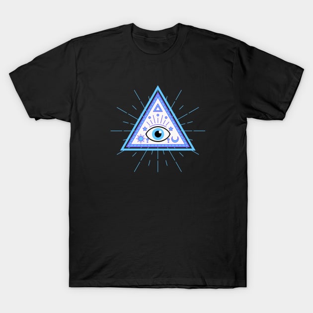 All Seeing eye Light Blue T-Shirt by Just In Tee Shirts